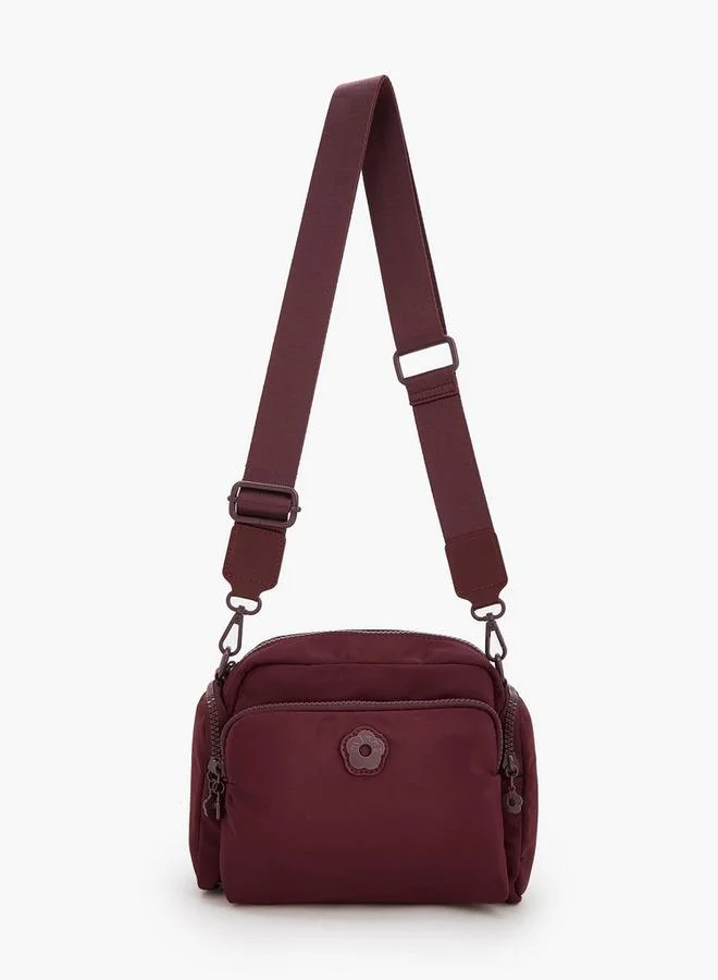 Missy Solid Crossbody Bag With Front Utility Pocket