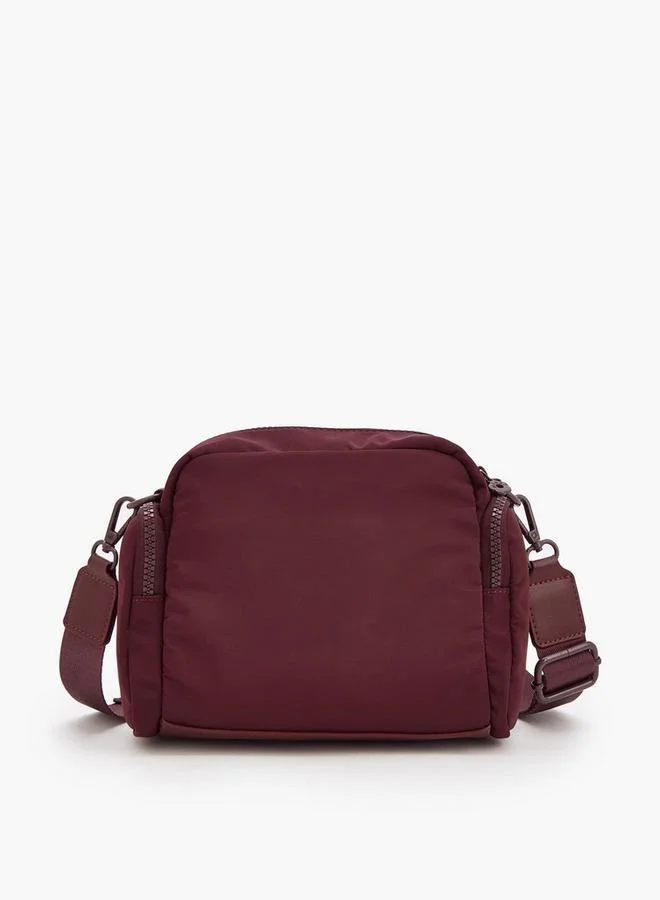 Missy BURGUNDY Solid Crossbody Bag With Front Utility Pocket for Women | Best Price UAE