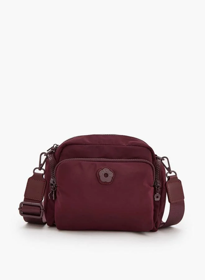 Missy Solid Crossbody Bag With Front Utility Pocket