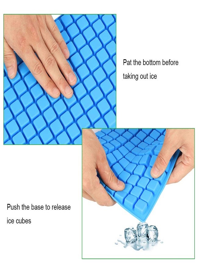 Emoly Silicone Candy Molds, 2 Pack 126-Cavity Mini Square Chocolate Molds for Gummy Jelly Truffles Pralines Caramels, Ice Cube Tray Molds (Blue) - Image 3