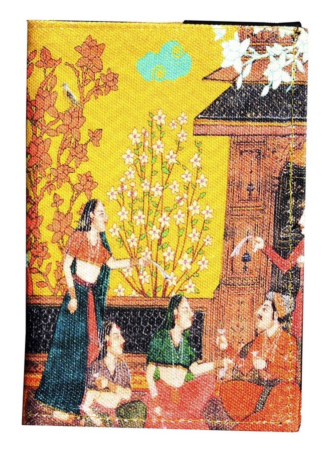Eco Corner - Indian Art Balcony - Passport Folder - 100% Cotton/Washable/Printed/Flap Closure - Image 1