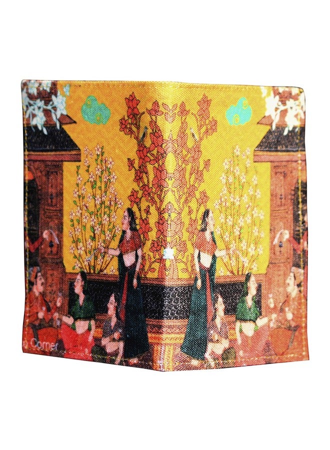 Eco Corner - Indian Art Balcony - Passport Folder - 100% Cotton/Washable/Printed/Flap Closure - Image 2