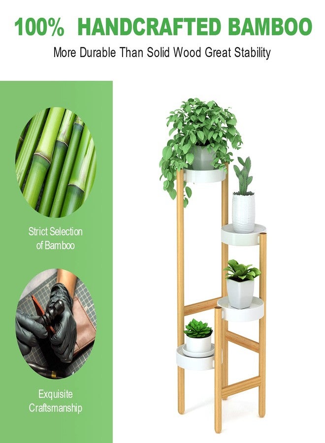 Wisuce Bamboo Plant Stands Indoor, 4 Tier Tall Corner Plant Stand Holder Plant Display Rack for Living Room Bedroom (4 Tier Stand) - Image 2