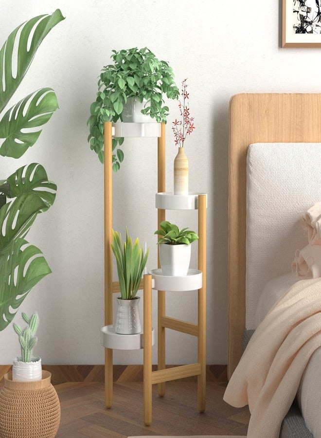 Wisuce Bamboo Plant Stands Indoor, 4 Tier Tall Corner Plant Stand Holder Plant Display Rack for Living Room Bedroom (4 Tier Stand) - Image 4