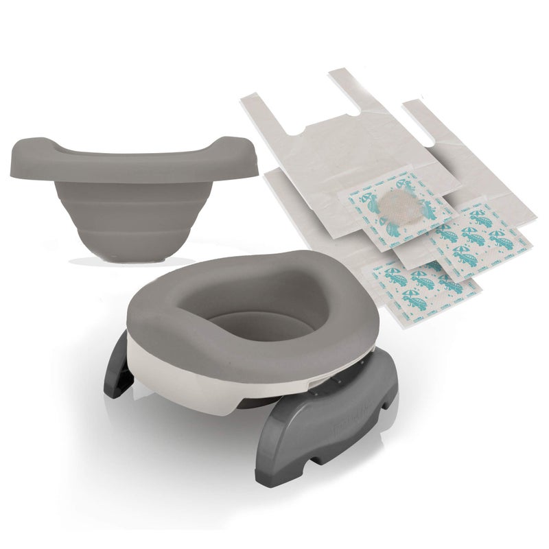 Kalencom Potette Plus Potty Value Pack: Kalencom 2in1 Potette Plus Portable Potty and Reusable Collapsible Liner for Home Use (White/Gray) - Image 4