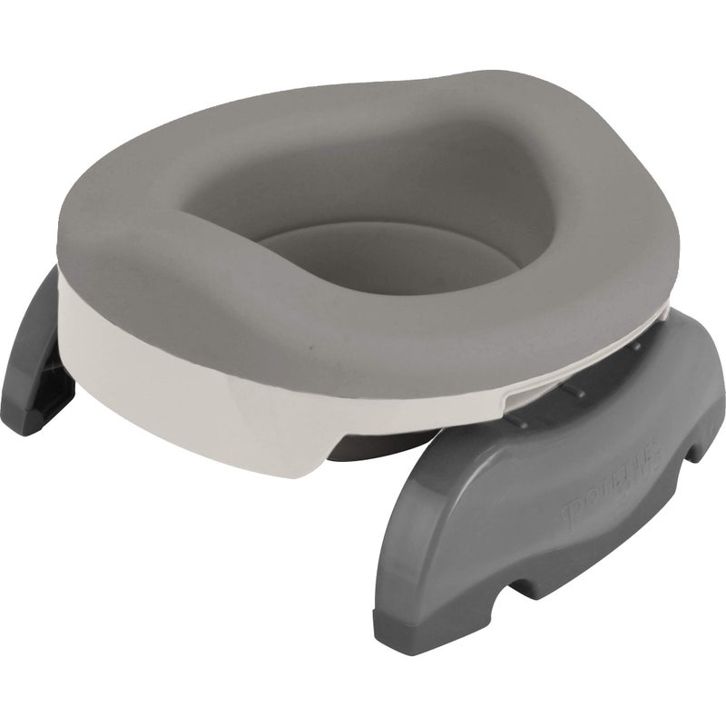 Kalencom Potette Plus Potty Value Pack: Kalencom 2in1 Potette Plus Portable Potty and Reusable Collapsible Liner for Home Use (White/Gray) - Image 1