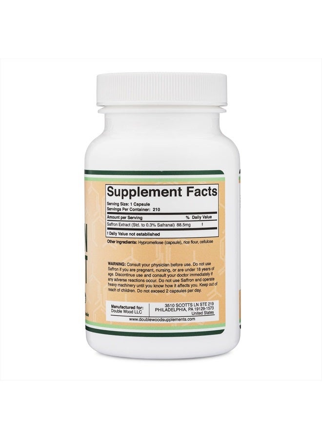 Double Wood Supplements Saffron Supplement for Focus - Saffron Extract 88.5mg Vegan Capsules (210 Count) Minor Appetite Suppressant for Healthy Weight Management (Supports Eye, Retina, and Lens Health) by Double Wood - Image 2