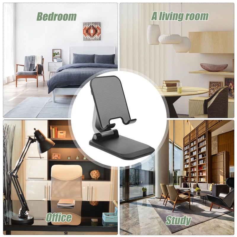 Adjustable Foldable Phone Tablet Stand Holder Multi Angle Desk Use Black - Image 5