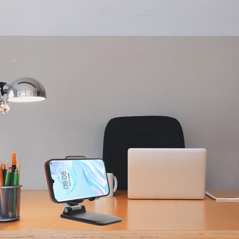 Adjustable Foldable Phone Tablet Stand Holder Multi Angle Desk Use Black - Image 4