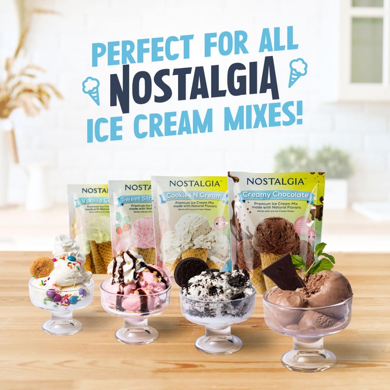 Nostalgia Electric Ice Cream Maker - Old Fashioned Soft Serve Ice Cream Machine Makes Frozen Yogurt or Gelato in Minutes - Fun Kitchen Appliance - Blue - 4 Quart - Image 4