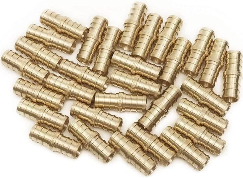VENTRAL PEX Fittings, 1 Pex Fittings 1/2 Inch Straight Coupling Barbed Connector Crimp Brass for Pipe Tubing, No Lead - Image 2