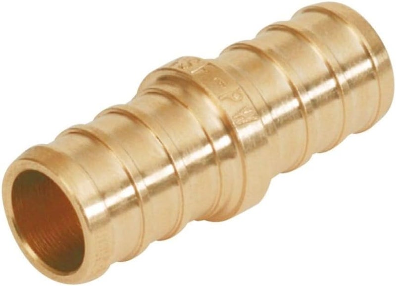 VENTRAL PEX Fittings, 1 Pex Fittings 1/2 Inch Straight Coupling Barbed Connector Crimp Brass for Pipe Tubing, No Lead - Image 1