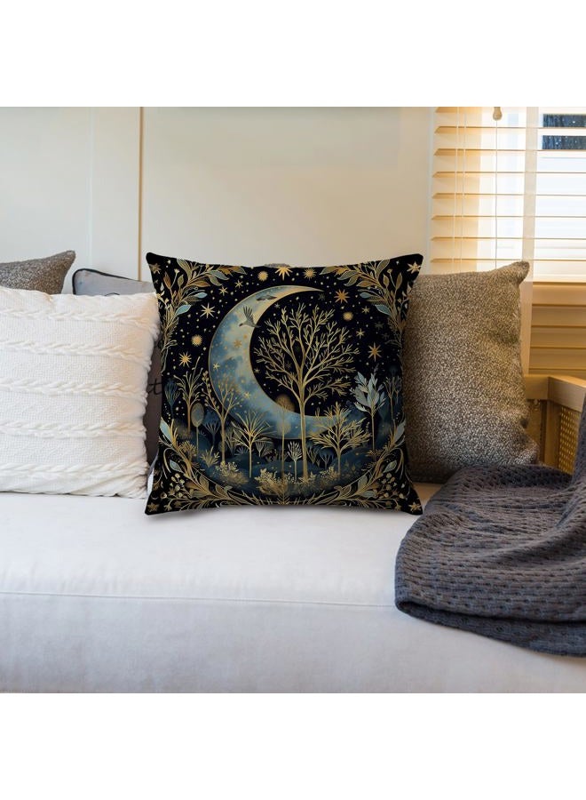 Nipil Vintage Dark William Morris Night Moon Forest Decor Pillow Covers 18x18,Black Forest Decor,Dark Dcademia Animal Floral Decorative Throw Pillow Covers for Home Bedroom Living Room - Image 4