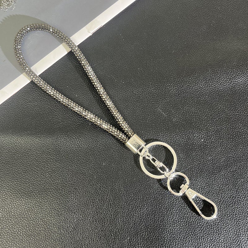 Luxury Rhinestone Phone Lanyard Chain K3129 6mm drill chain bracelet plate deduction (gray) 