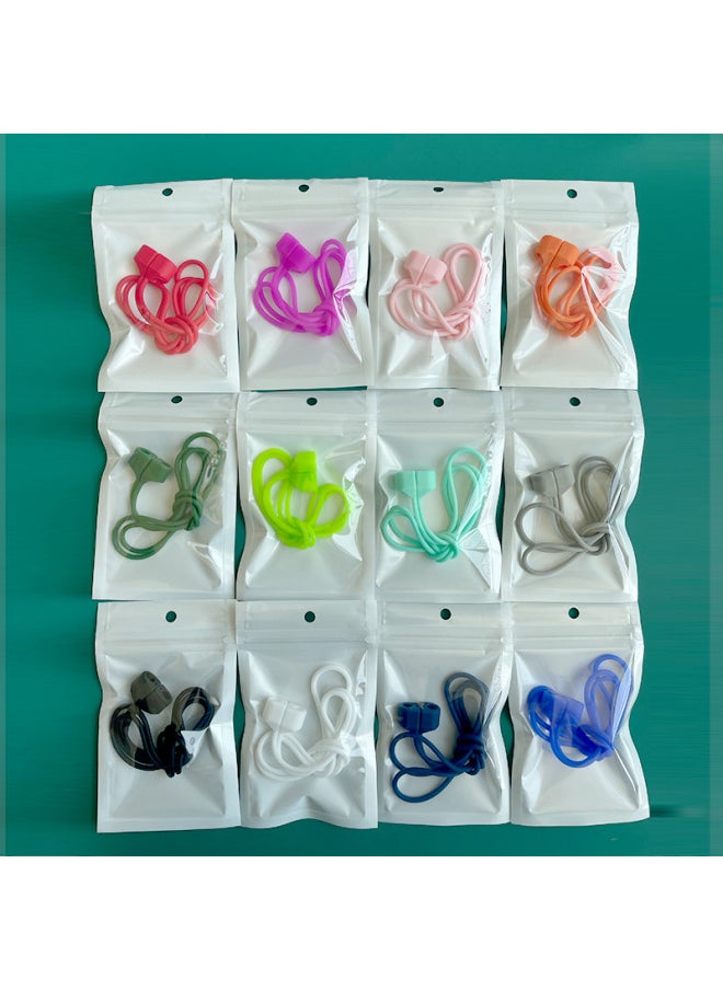 Generic - For Airpods3 Headset Anti-lost Rope Silicone Magnetic Anti-lost Lanyard Apple Pro2 Bluetooth Headset Anti-lost Rope-Color:[Magnetic Anti-lost Rope] + [Magnetic Headphone Storage Bag Combination] Remark Color-Model:Bare Metal Without Packaging - Image 1