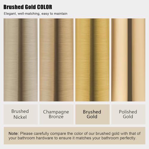 Iriber Brushed Gold Rain Shower System with 10 Inch Shower Head and Handheld Bathroom Wall Mounted Shower Set Contain Shower Faucet Mixer and Trim Kit (Valve Included) - Image 3