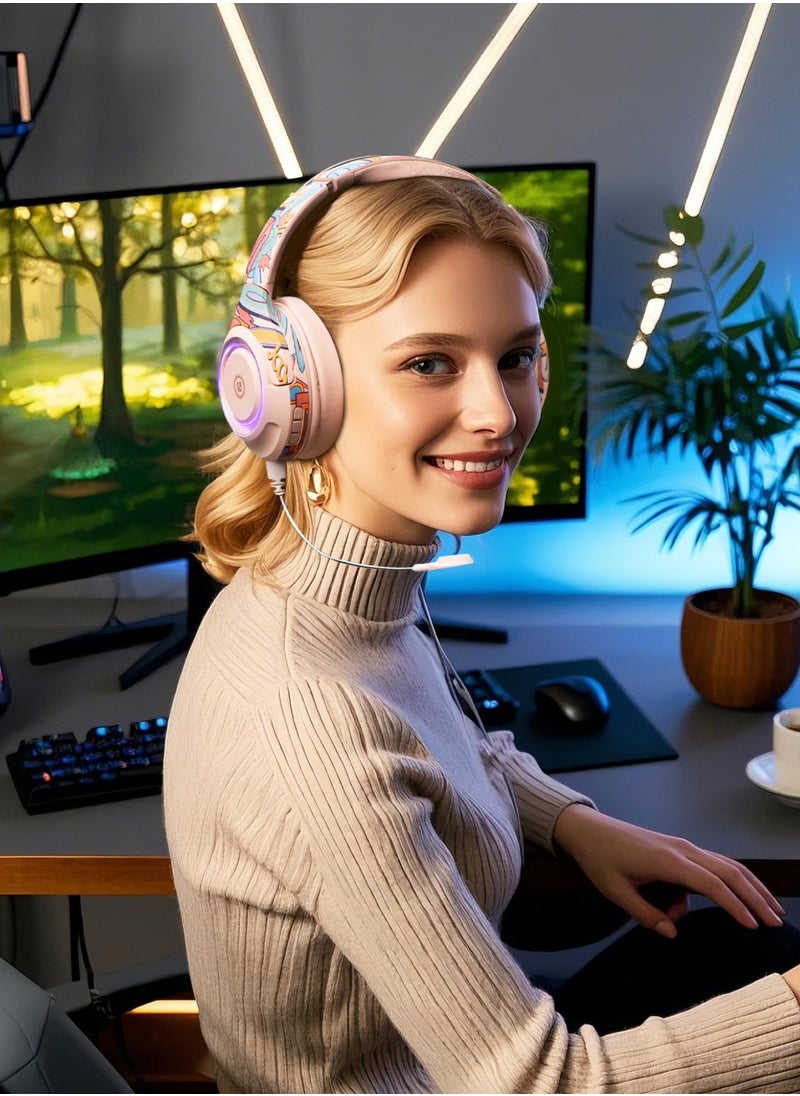 Wireless Gaming Headset - Bluetooth 5.2 - 40 Hour Playtime- For PC, PS5, PS4, Mac, Android and Switch -PINK - pzsku/Z95F84DE6DD245B69CC81Z/45/1741232512/7150b845-7e4e-4377-a554-af4d3af5887b