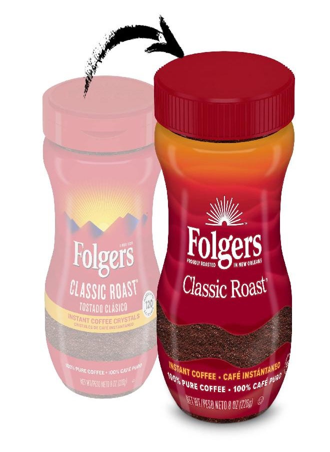 Folgers Folgers Classic Roast Instant Coffee, 8 Ounces  - Image 2