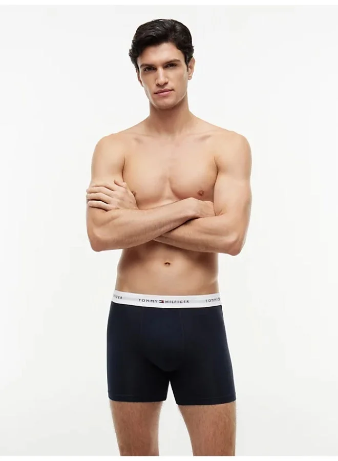 Tommy Hilfiger Primary Red/White/Desert Sky 3-Pack Signature Logo Waistband Boxer Briefs for Men | Best Price UAE