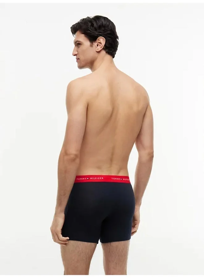 Tommy Hilfiger Primary Red/White/Desert Sky 3-Pack Signature Logo Waistband Boxer Briefs for Men | Best Price UAE