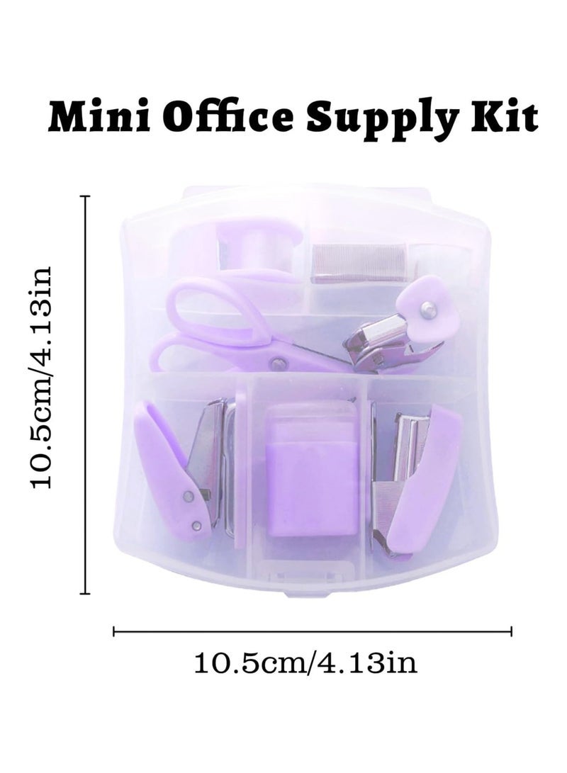 8-Piece Mini Office Supplies Kit Mini School Supplies - Includes Mini Stapler, Scissors, Staple Remover, Hole Punch, Pencil Roller, Tape Dispenser - Image 5