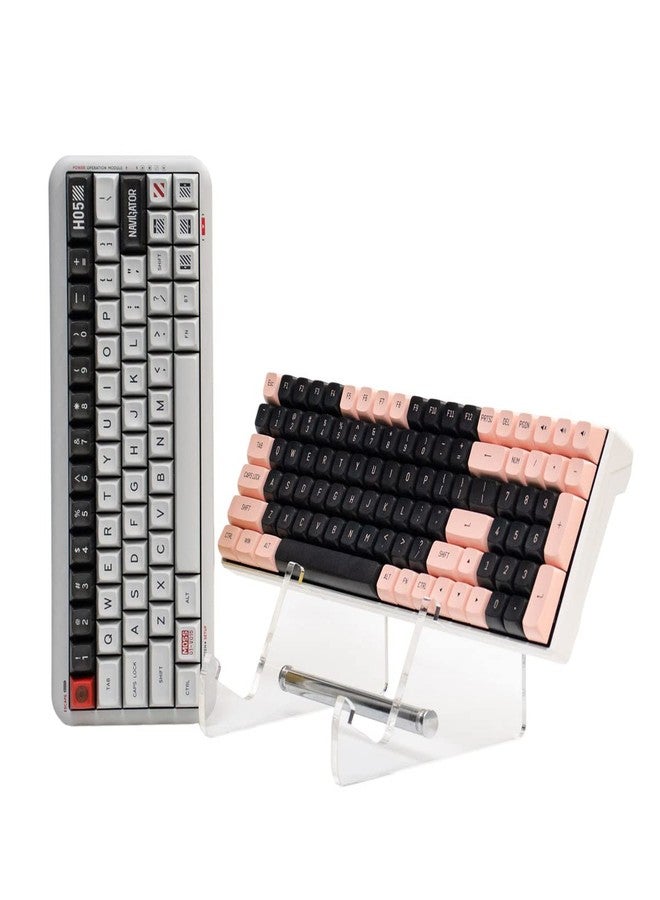 Sumgsn Mechanical Keyboard Storage Stand Display Keyboard Holder White Transparent Acrylic Stand for Two Keyboard - Image 4