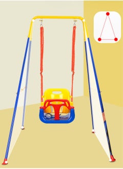 Arabest 3-in-1 Toddler Swing Set and Baby Jumper, Baby Swing with Bouncers for Indoor Outdoor Play Sturdy Safety Seat and Foldable Metal Swing Stand Easy to Assemble and Store at Home Garage Yellow  - Image 3