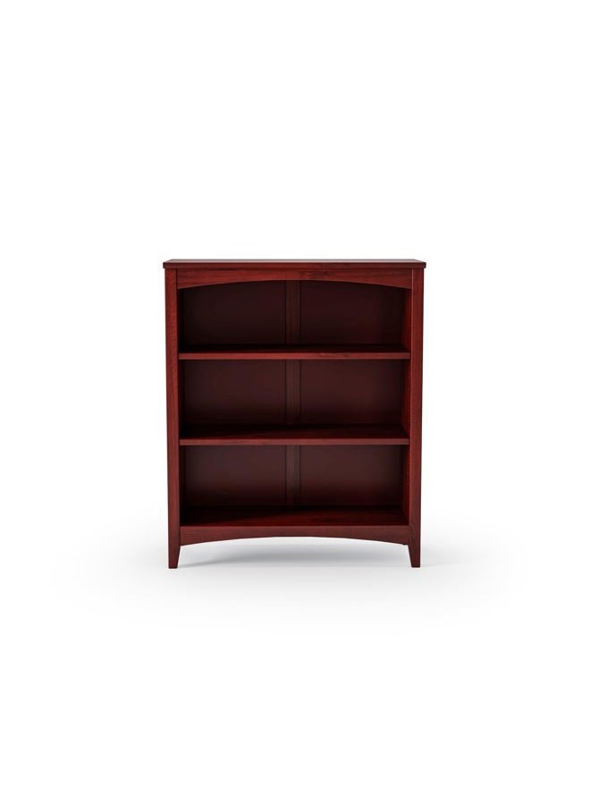 Camaflexi Shaker Style 3 Shelf Bookcase/Solid Wood / 36" High/Adjustable Shelving/Closed Back/Display Bookshelf for Living Room, Bedroom, Home and Office, Red Garnet Stain - Image 5