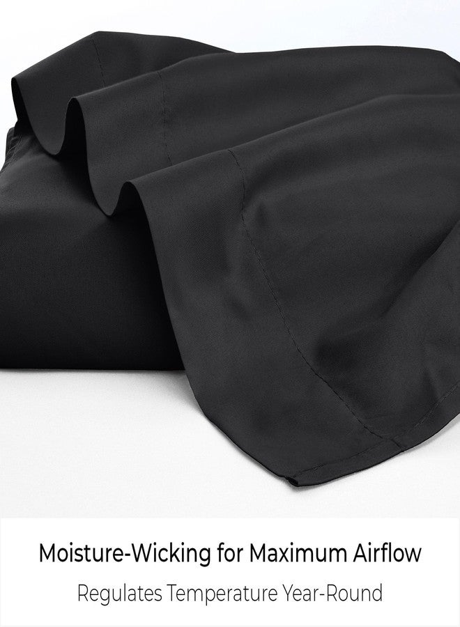 Mellanni California King Size Flat Sheet - Iconic Collection Bedding - Hotel Luxury, Extra Soft, Cooling - Wrinkle, Fade, Stain Resistant - 1 Flat Sheet Only (Cal King, Black) - Image 4