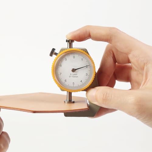 WUTA Leather Thickness Gauge Measuring Tools 0-10mm/0.1mm Dial Thickness Gauge Paper Meter Tester for Hollow Pipe, Circular Tube, Leathercraft - Image 2