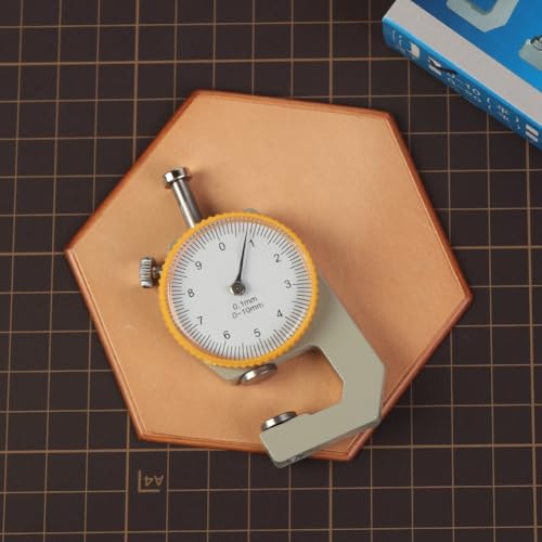 WUTA Leather Thickness Gauge Measuring Tools 0-10mm/0.1mm Dial Thickness Gauge Paper Meter Tester for Hollow Pipe, Circular Tube, Leathercraft - Image 4