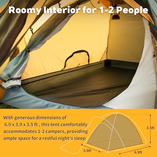 GEERTOP 2-Person Backpacking Tent Waterproof Lightweight Double Layer Tent for Camping Hiking All Weather Travel - Image 4