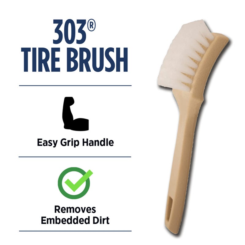 303 Products Tire Brush - Ultimate Agitation Power for Removing Dirt and Debris - Easy Grip Handle - Works Best Tire Cleaning Products,1 Pack (39023) - Image 2