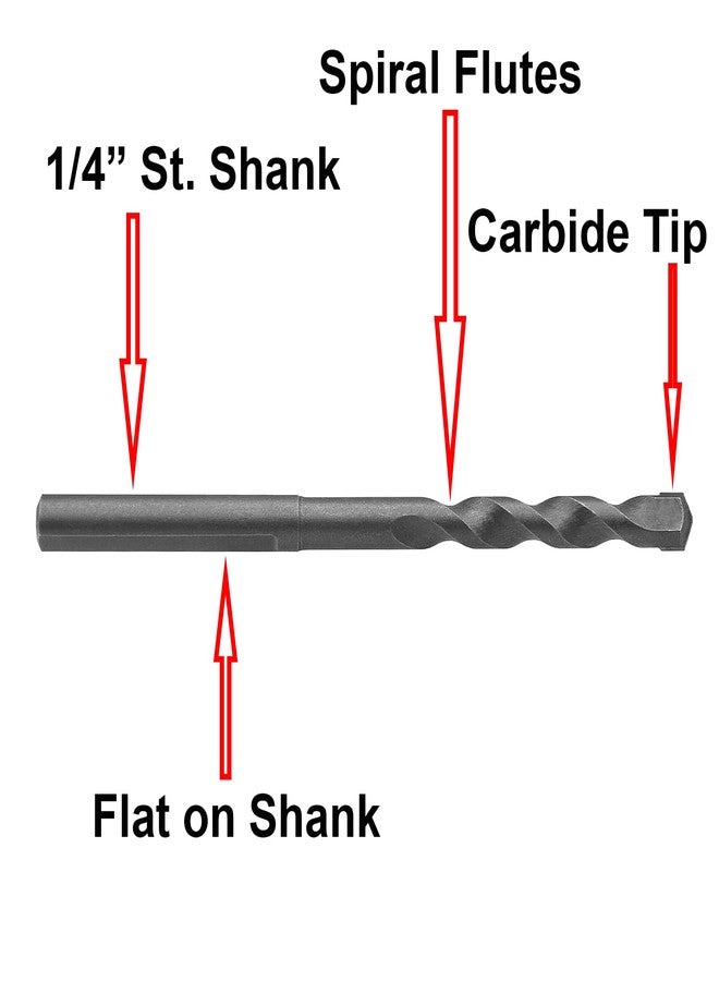 ENGTOOL MaxTool 2PCs 1/4" x 4" Carbide Tipped Pilot Drill Bits for All holesaw arbors to Cut Asphalt Brick Concrete Marble Tile etc; BA00S16R14P2 - Image 3