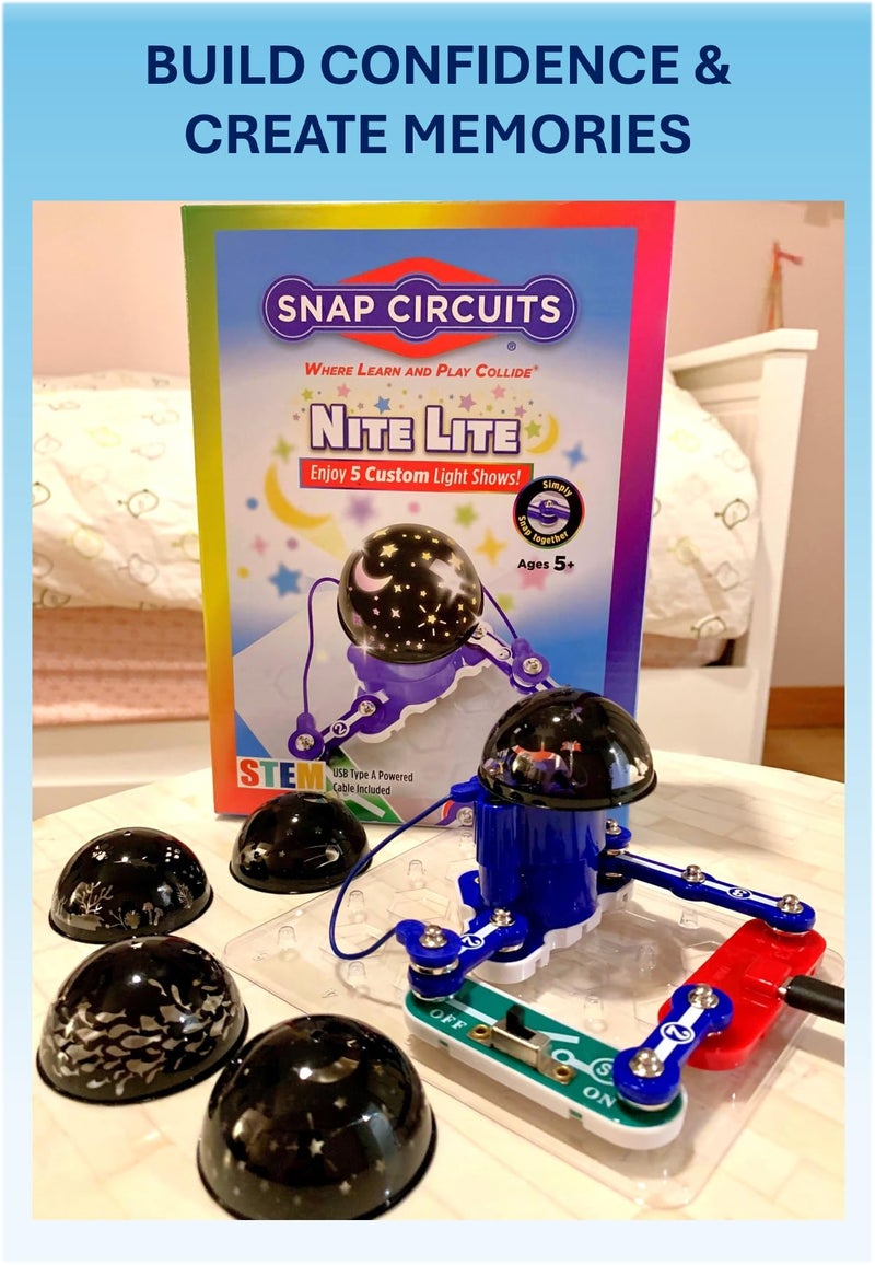 Snap Circuits Night Light for Kids | Includes 5 Light Shows | Ages 5+ | Rotating Night Light Projector - Image 4