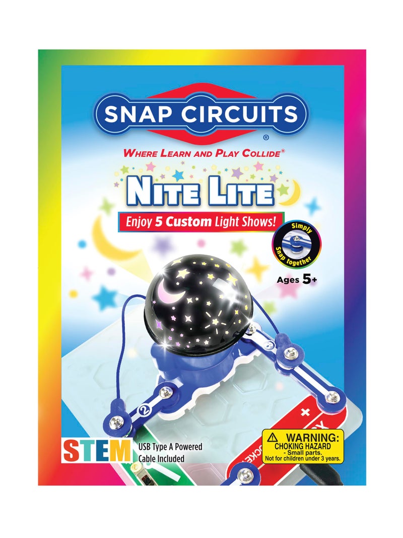 Snap Circuits Night Light for Kids | Includes 5 Light Shows | Ages 5+ | Rotating Night Light Projector - Image 1