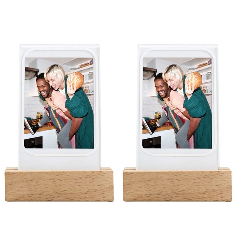 wogozan WOGOZAN Mini 12 Glowing table Picture Frame For Instax Mini 1211SE999098EVO Instant Camera and Polaroid 215x34 Inches Film photoCan Be Used As Night Light 2 Pieces 