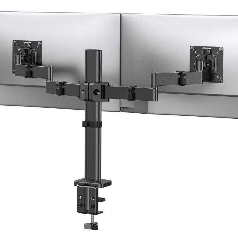ErGear Dual Monitor Stand for 17-32 inch, Dual Monitor Mount with Adjustable Tilt, Swivel, Rotation, Tiered Arms for Extra Height, Supports 22 lbs per Arm - Image 1