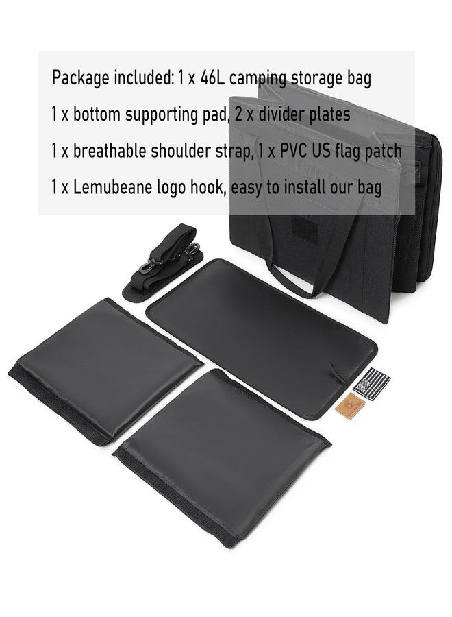 Lemubeane Tactical Camping Storage Bag Utility Tote Bag Organizer with Axe Holder & Shoulder Strap (Black, Large (46L)) - Image 4
