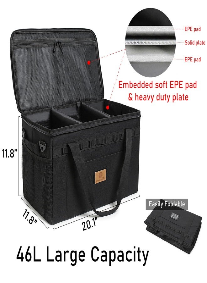 Lemubeane Tactical Camping Storage Bag Utility Tote Bag Organizer with Axe Holder & Shoulder Strap (Black, Large (46L)) - Image 3