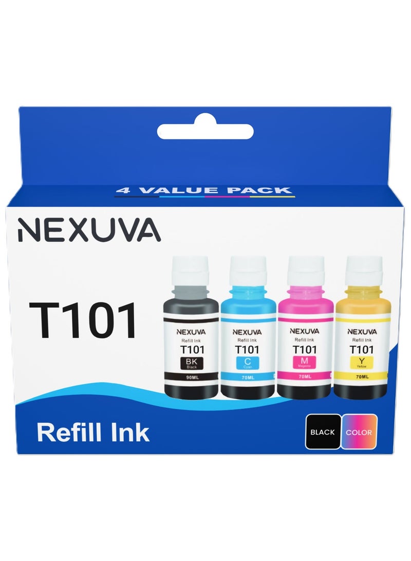 Nexuva 101 Ink Bottles Compatible for Epson 101 / EcoTank for  L4150 L4160 L4260 L4266 L6160 L6170 L6176 L6190 L6260 L6270 L6276 L6290 L14150 Printers - Image 1