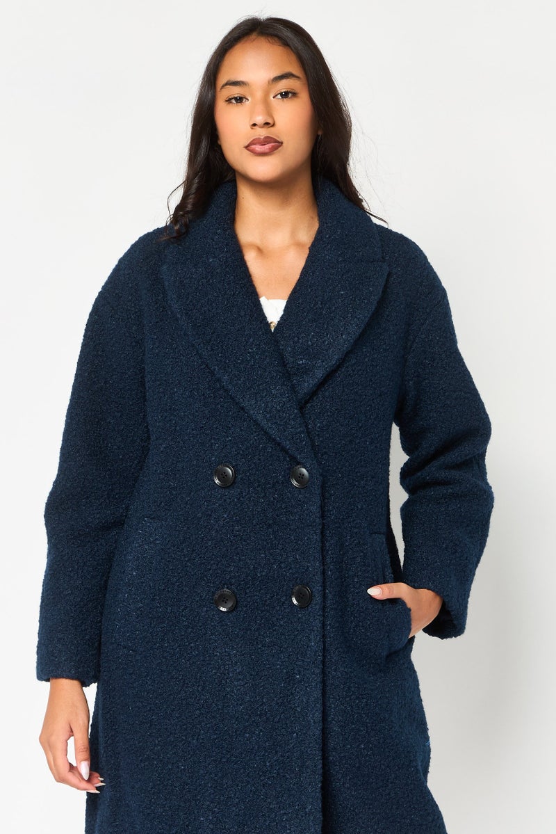 BCBGeneration Women Textured Trench Coat, Navy - Image 2