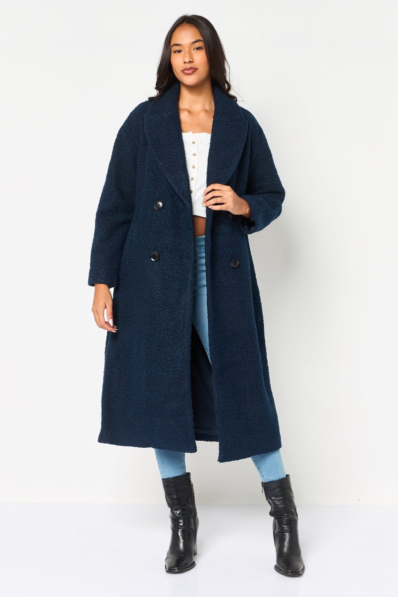 BCBGeneration Women Textured Trench Coat, Navy - Image 1