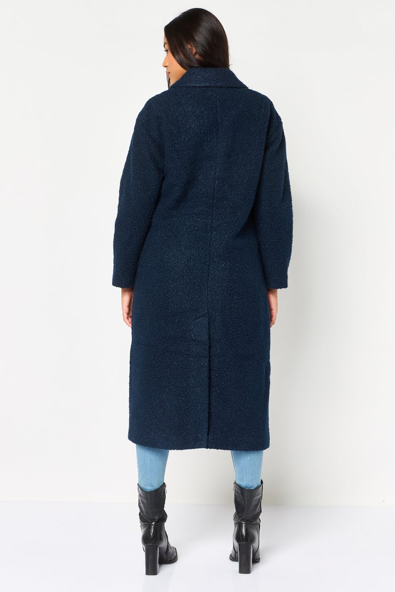 BCBGeneration Women Textured Trench Coat, Navy - Image 4