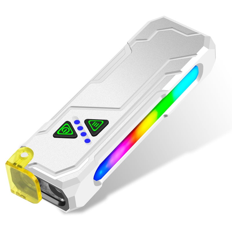 Jolimark Multi-Feature EDC Flashlight Rechargeable with 7-Colors Side Light Magntic Bace Yellow Light Diffuser and UV Light for Travel Work Camp Dog Walk - Image 1
