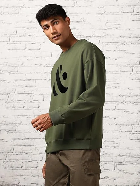 NOBERO Printed Oversized Sweatshirt for Men