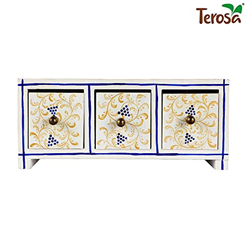 Terosa Wooden Drawers Chest or Trinket Box Snow Gold Tres Std 3 Drawers - Image 2