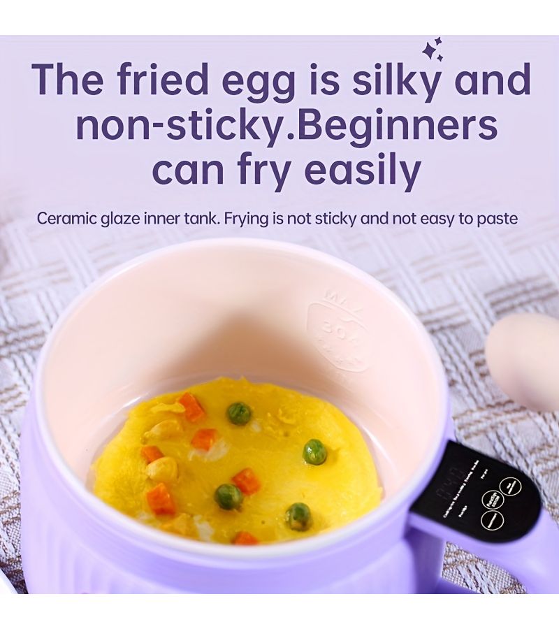 Purple 1.6L Multifunctional Electric Cooking Pot With Timer And Heat Preservation - Image 4