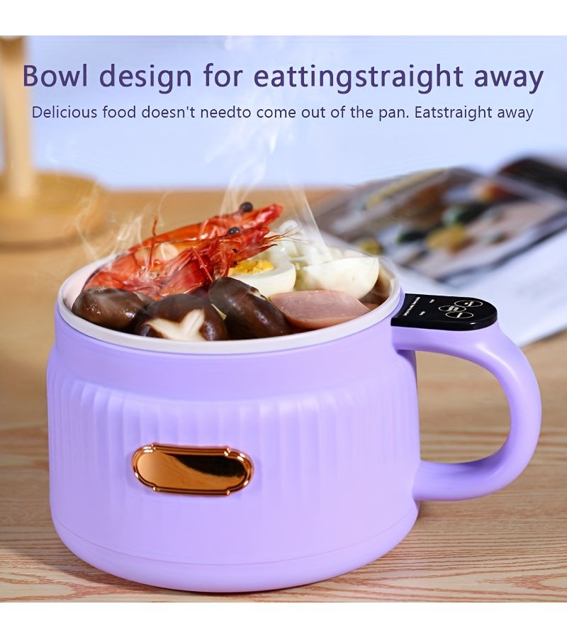 Purple 1.6L Multifunctional Electric Cooking Pot With Timer And Heat Preservation - Image 5
