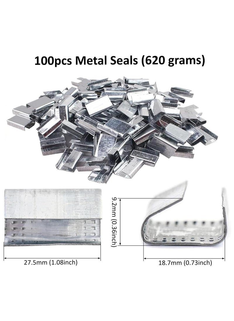 Rubik Banding Strapping Kit, 100 Metal Seals, 350 Meter PET Band, Strapping Tensioner and Sealer Plier Tool for Pallet Packaging & Shipping Supplies  - Image 3